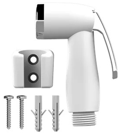 Gatilho de Ducha Higiênica Branco x Croamdo ( ABS )                      com Suporte 